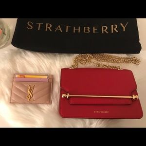 Strathberry mini East West - Ruby color